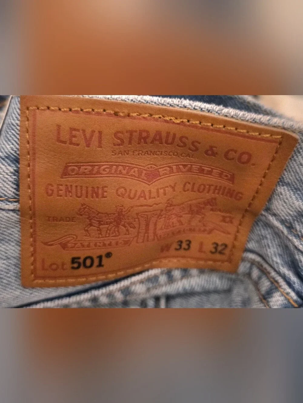 Levi's Premium 501 Original Fit Special Patch Work Classic Jeans NEW 33 X 32 Men